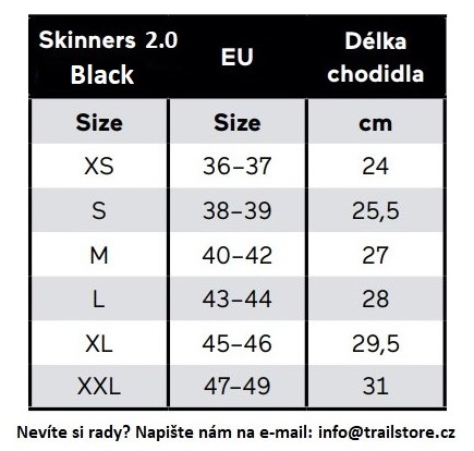 velikostní tabulka skinners 2.0 black_1